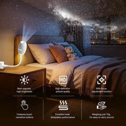 Starlight Galaxy Projector USB Rechargeable Night Lamp